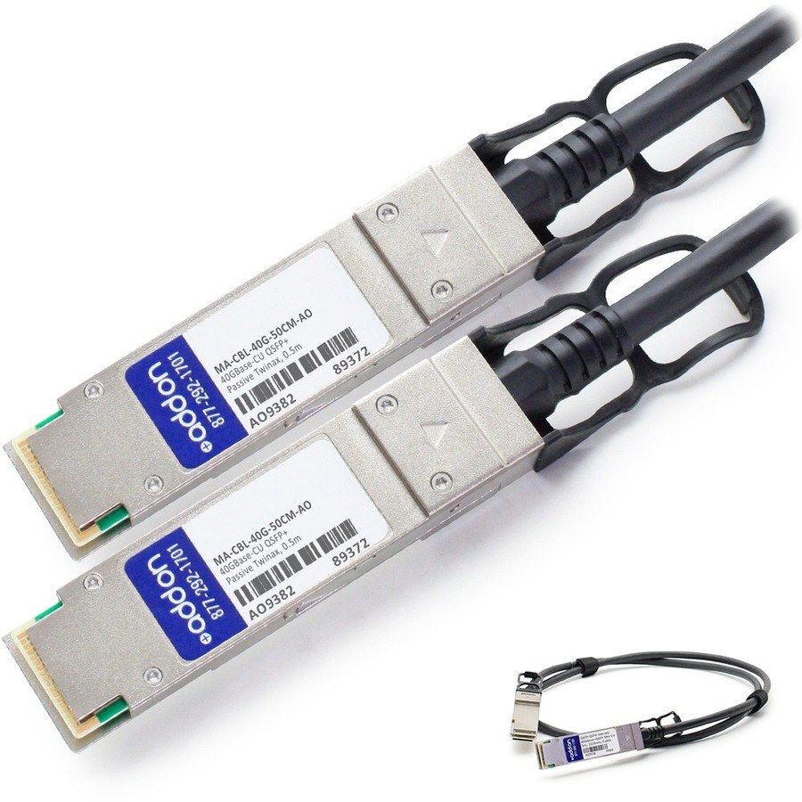 AddOn Cisco Meraki&reg; MA-CBL-40G-50CM Compatible TAA Compliant 40GBase-CU QSFP+ Direct Attach Cable (Passive Twinax, 50cm)