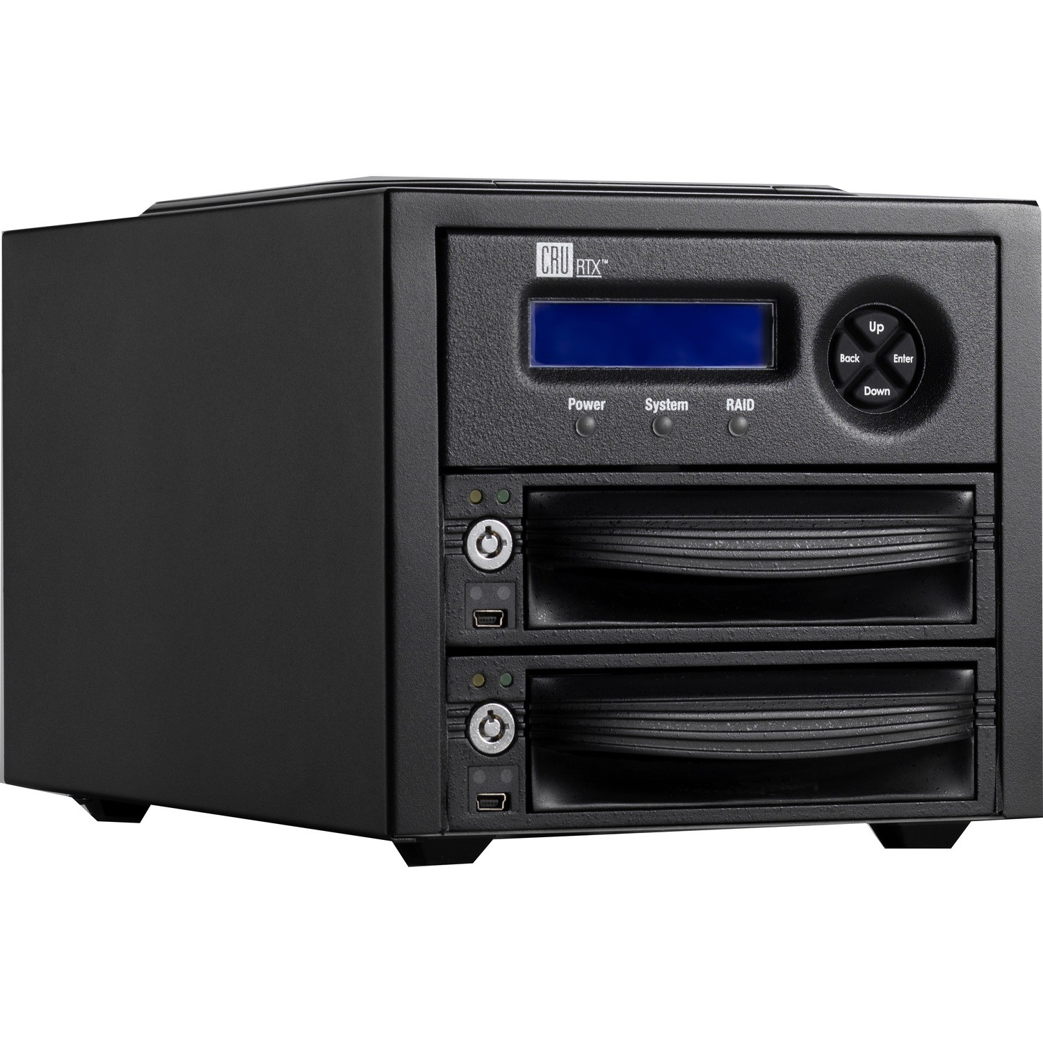 Cru RTX Secure 222-3QR, 2 DP10 Secure Drive Carriers, Aes256 W/Keys, Raid 0/1, Usb3/