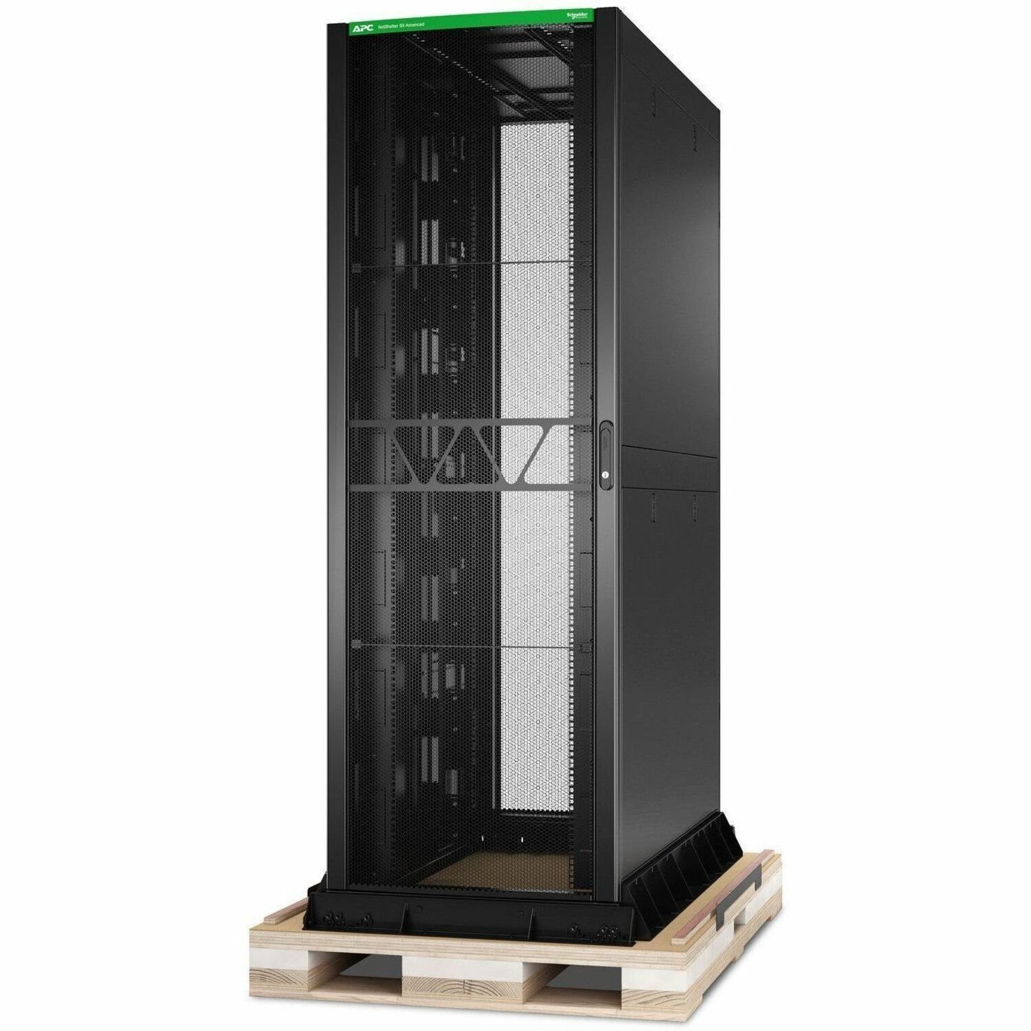 APC by Schneider Electric NetShelter SX AR9657SPB2 48U Enclosed Cabinet Rack Mount Enclosure for Rack, IT Equipment - 482.60 mm Rack Width - Black - TAA Compliant