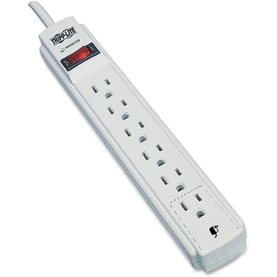 Eaton Tripp Lite Series Protect It! 6-Outlet Surge Protector, 4 ft. (1.22 m) Cord, 790 Joules, Diagnostic LED, Light Gray Housing