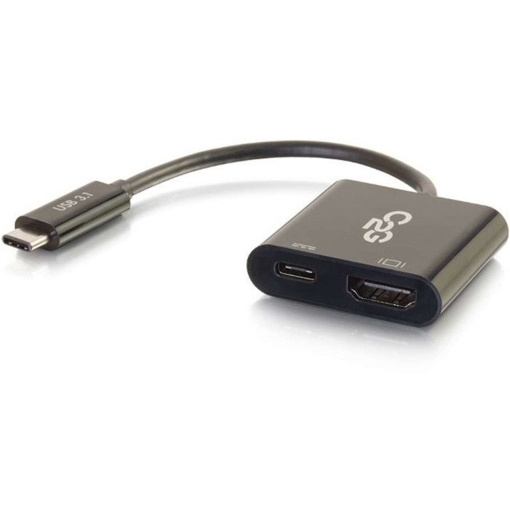 C2G Usb-C To Hdmi Video Adapter With Power Delivery | Usb-C - Hdmi | Max 3840X2160 30Hz | Svart | 0.2M