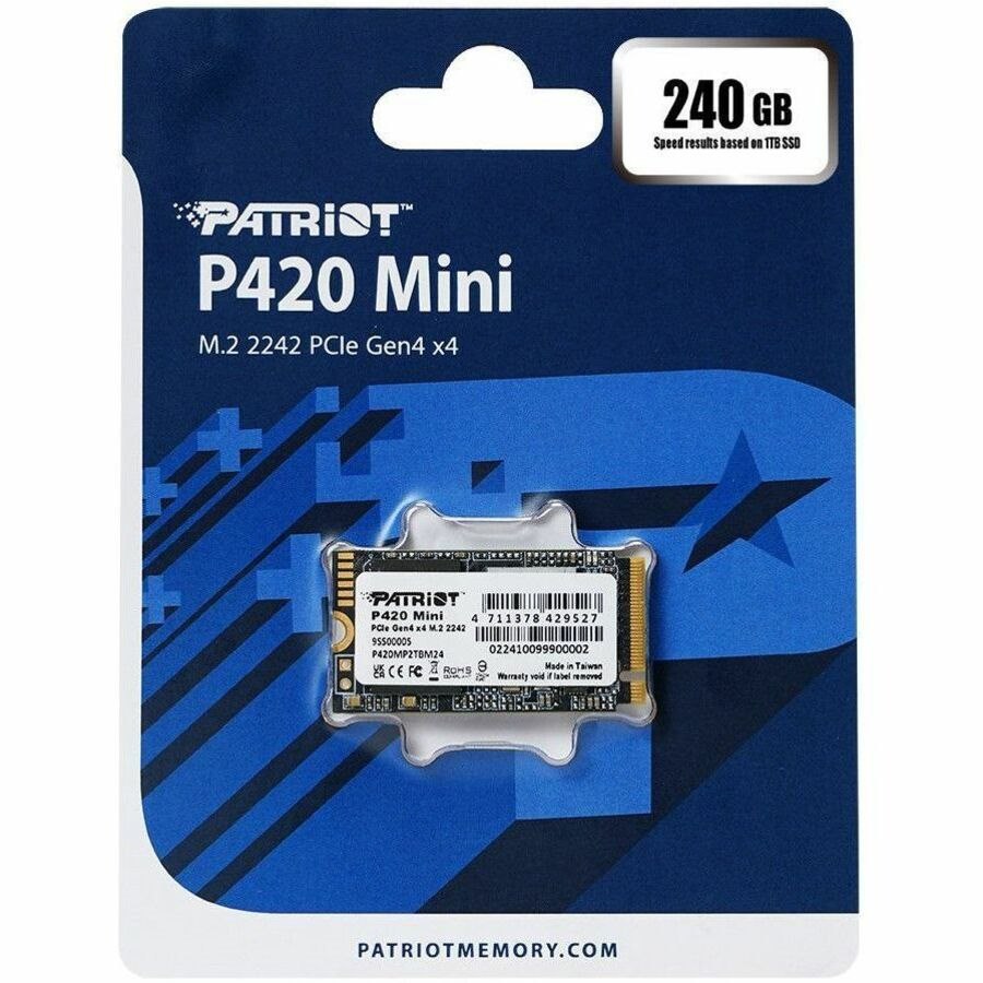 Patriot Memory P420 Mini 240 GB Solid State Drive - M.2 2242 Internal - PCI Express NVMe (PCI Express NVMe 4.0 x4)