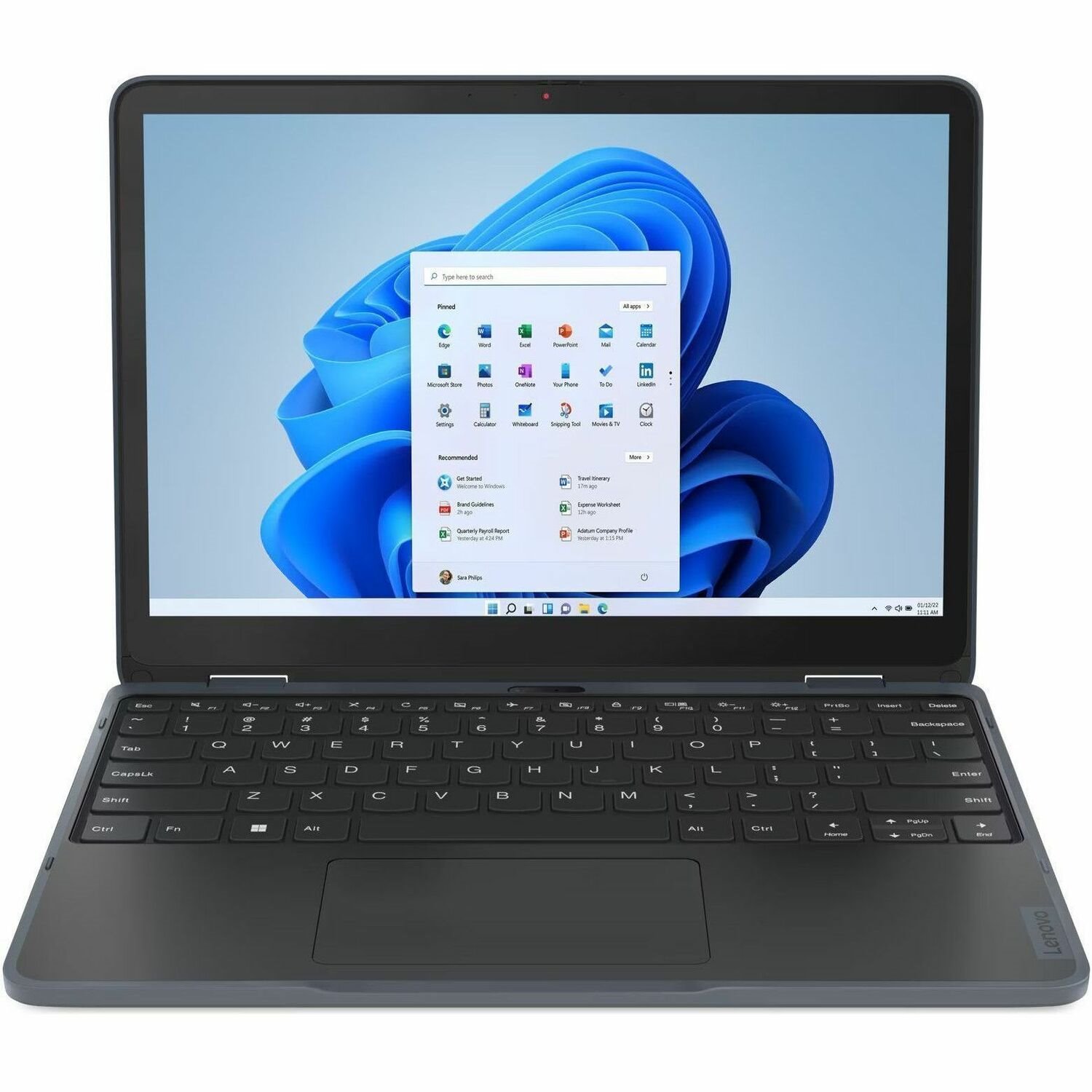 Lenovo 500w Yoga Gen 4 82VR000GAU 12.2" Touchscreen Convertible 2 in 1 Notebook - WUXGA - 60 Hz - Intel N-Series N100 - 8 GB - 128 GB SSD - English Keyboard - Slate Grey