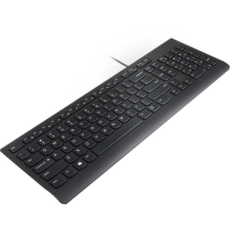 Lenovo Essential Keyboard - Cable Connectivity - USB Type A Interface - English (US) - Black