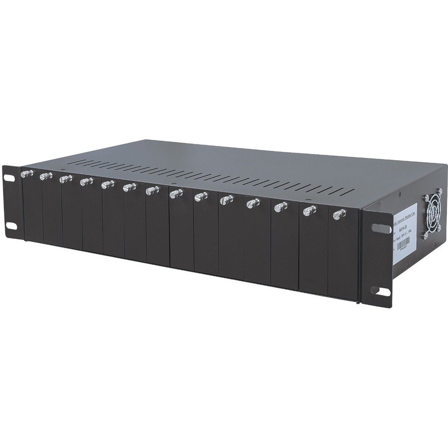 Intellinet 14-Slot Media Converter Chassis, Includes redundant power supply, 19" rackmountable, 2 U (With 2 Pin Euro Power Adapter)