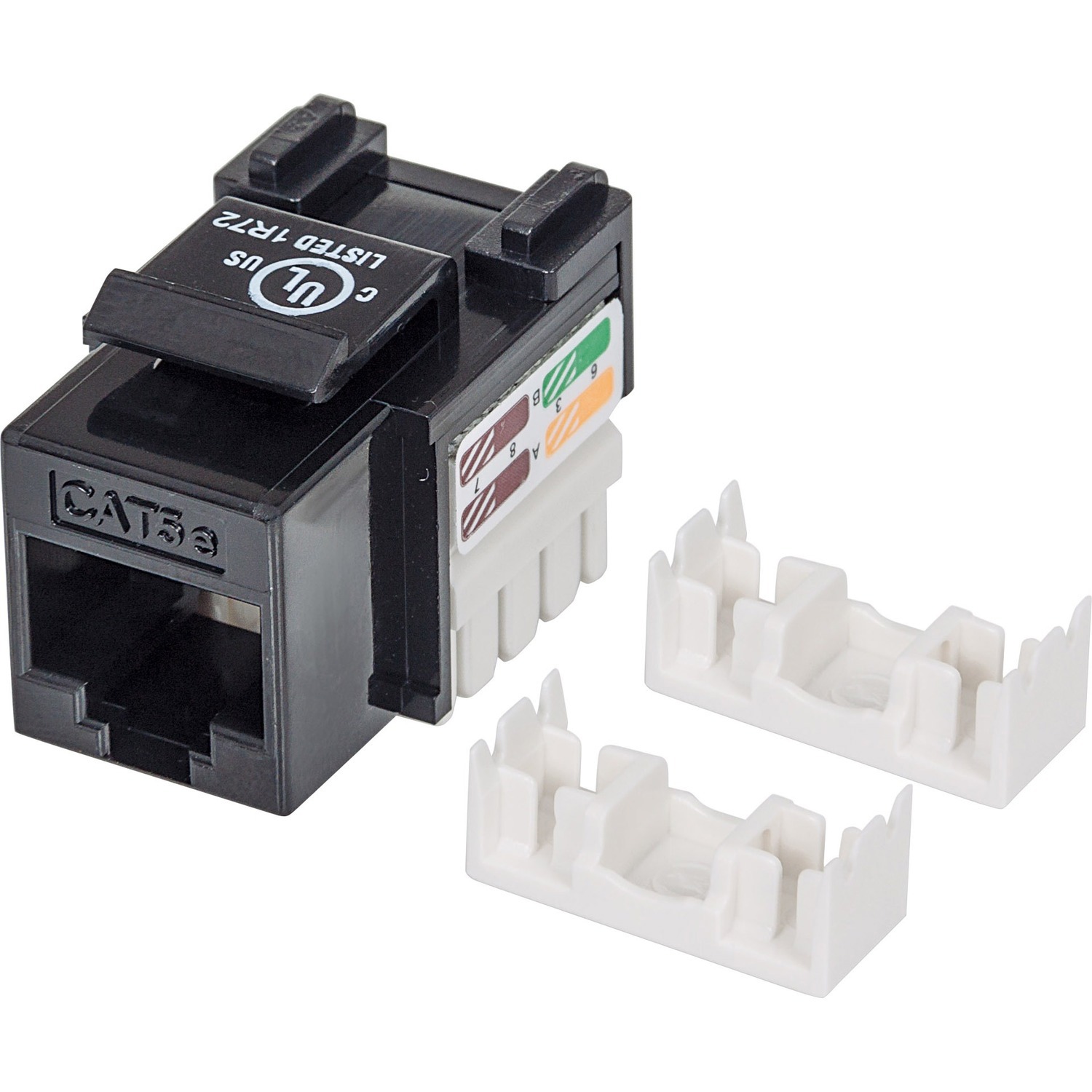 Intellinet Network Solutions Cat5e Keystone Jack, UTP, Punch-Down, Black