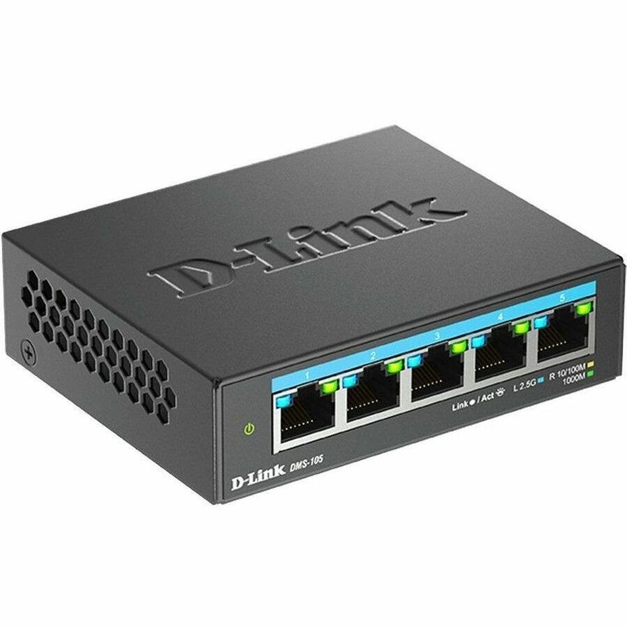 D-Link DMS-105 5.0 Ports Ethernet Switch - 2.5 Gigabit Ethernet, Gigabit Ethernet - 2.5GBase-T, 10/100/1000Base-T