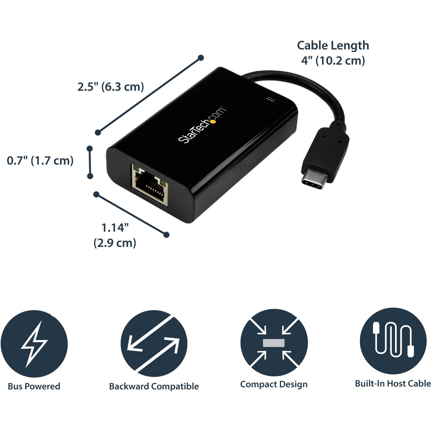 StarTech.com USB C to Gigabit Ethernet Adapter/Converter w/PD 2.0 - 1Gbps USB 3.1 Type C to RJ45/LAN Network w/Power Delivery Pass Through