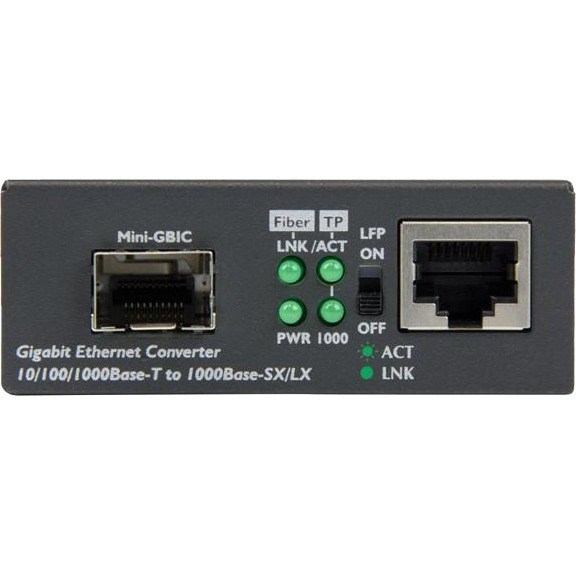 StarTech.com Gigabit Ethernet Fiber Media Converter with Open SFP Slot - Supports 10/100/1000 Networks