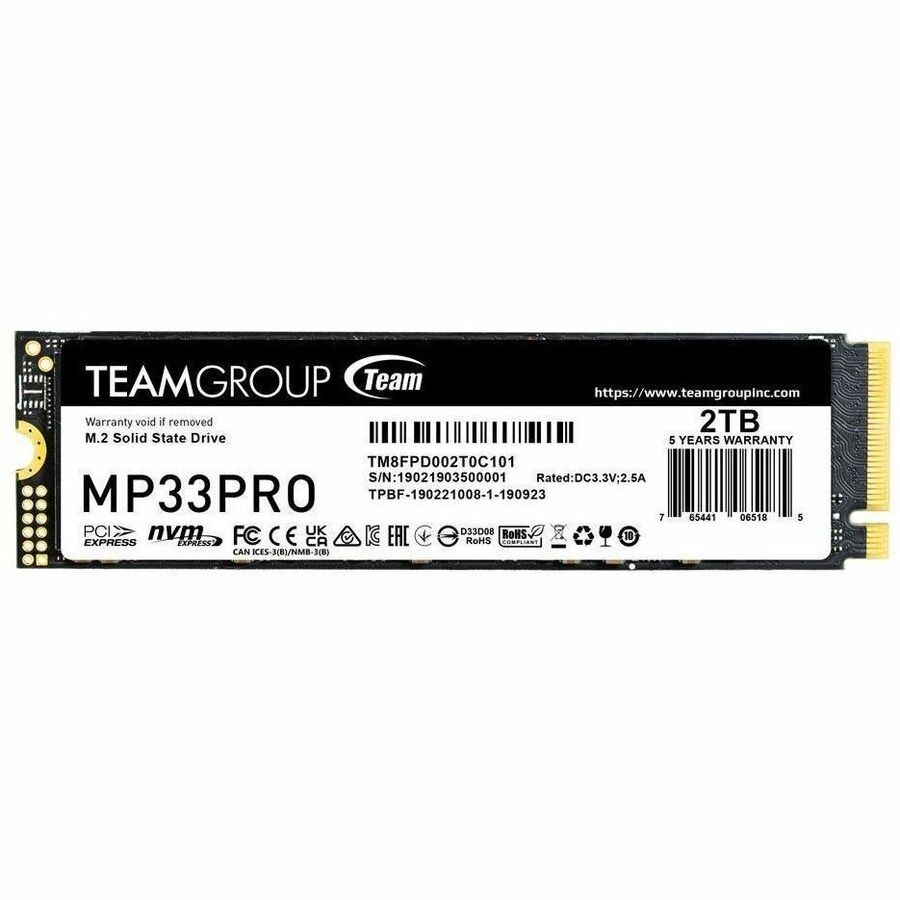 Teamgroup MP33 Pro M.2 2280 2TB Pcie 3.0 X4 With Nvme 1.3 3D Nand Internal Soli