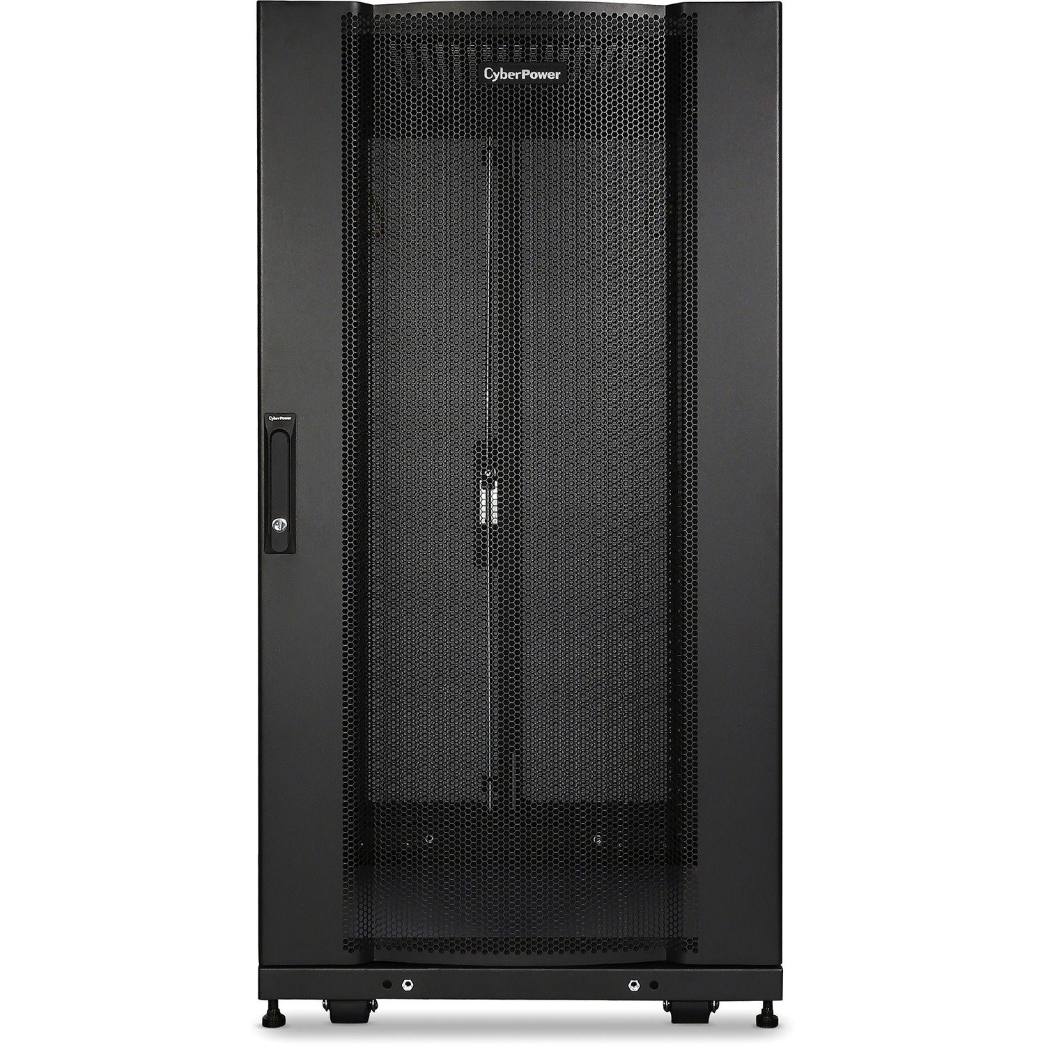 CyberPower CR24U11001 24U Rack Cabinet for Server, LAN Switch, Patch Panel - 482.60 mm Rack Width x 904.24 mm Rack Depth - Black Powder Coat