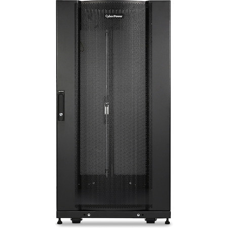 CyberPower CR24U11001 24U Rack Cabinet for Server, LAN Switch, Patch Panel - 482.60 mm Rack Width x 904.24 mm Rack Depth - Black Powder Coat