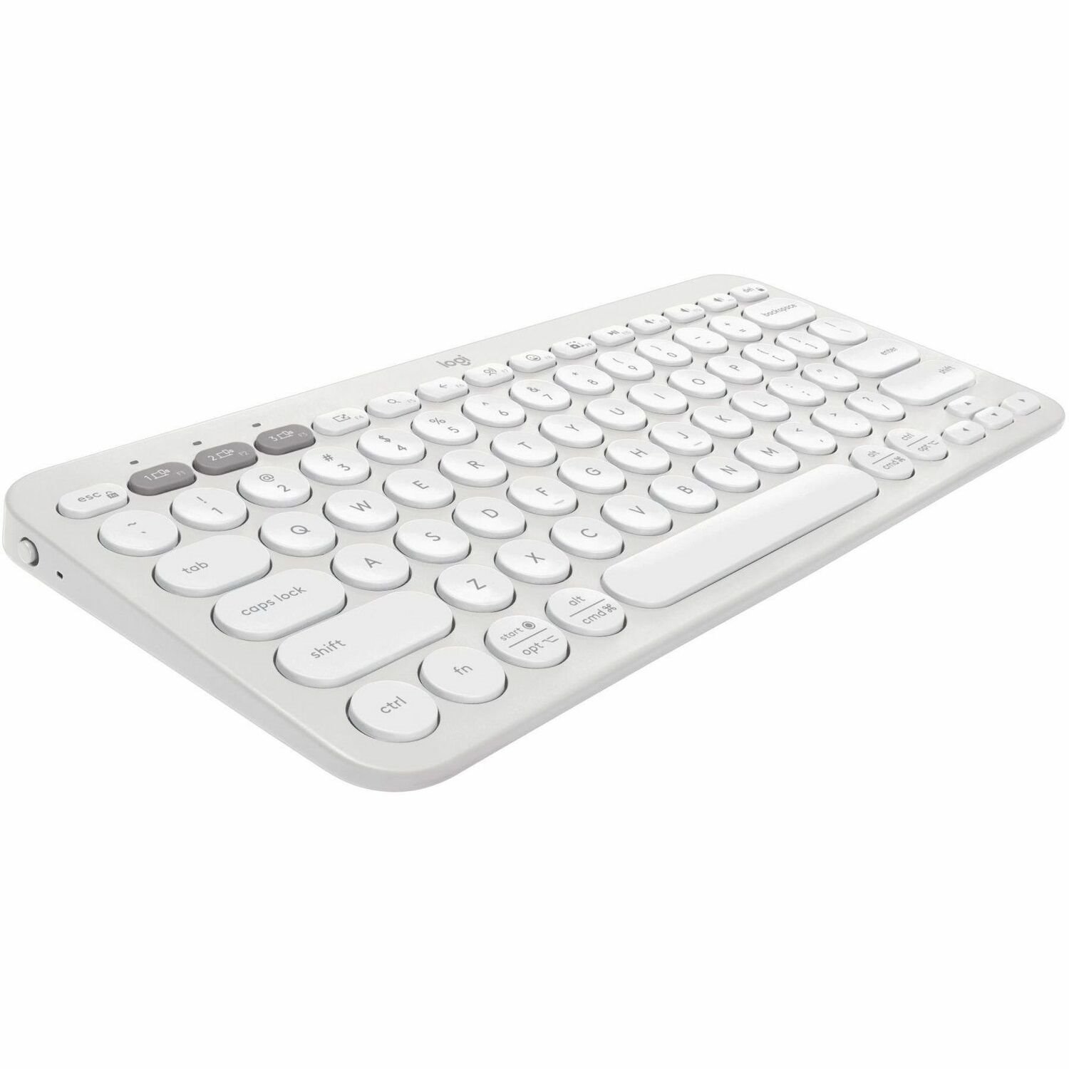 Logitech Pebble Keys 2 K380s, Multi-Device Bluetooth Wireless Keyboard with Customizable Shortcuts, Tonal White