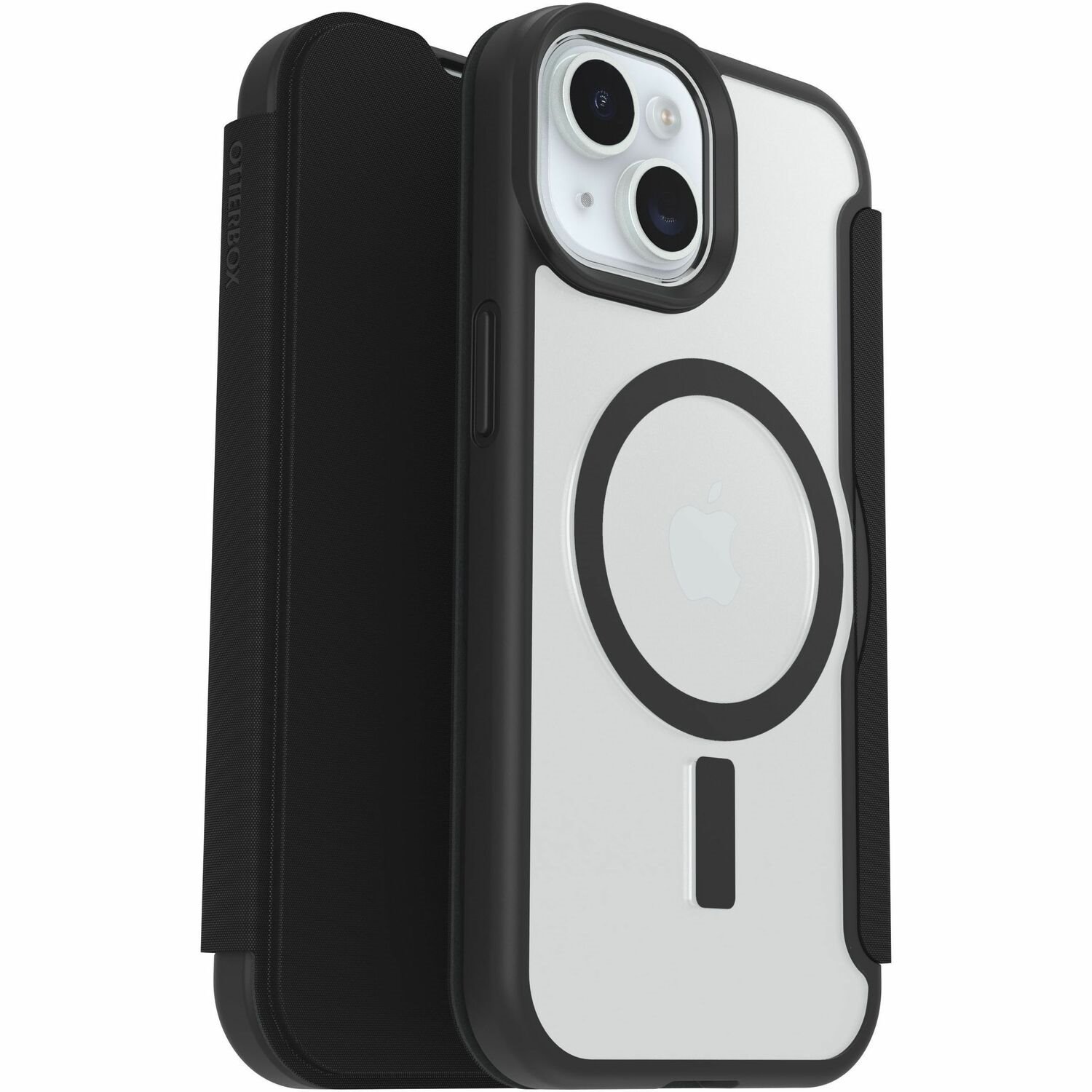 OtterBox React Carrying Case (Folio) Apple iPhone 13, iPhone 14, iPhone 15 Smartphone - Black Crystal (Clear/Black)