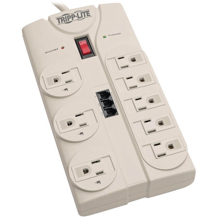 Eaton Tripp Lite Series Protect It! 8-Outlet Computer Surge Protector, 8 ft. (2.43 m) Cord, 2160 Joules, Tel/Modem/Fax Protection