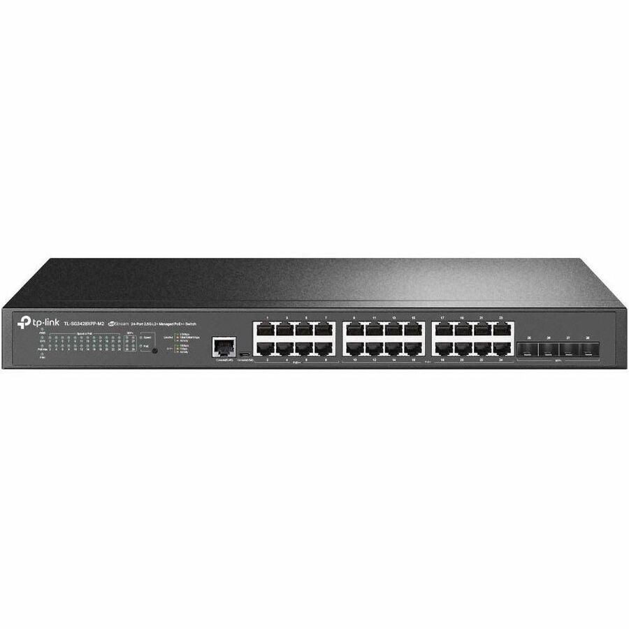 TP-Link Omada SG3428XPP-M2 - Omada 24-Port 2.5GBASE-T and 4-Port 10GE SFP+ L2+ Managed Switch with 16-Port PoE+ & 8-Port PoE++