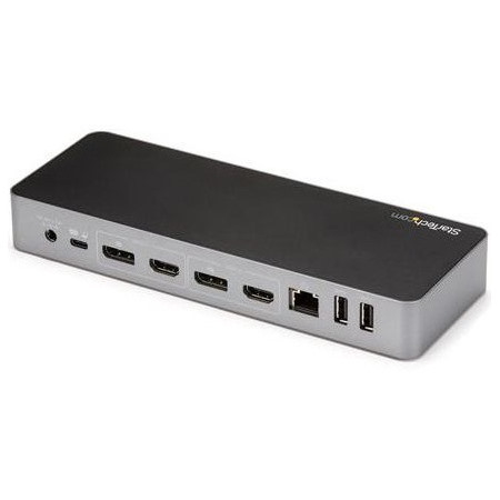 StarTech.com Universal Laptop Docking Station, Hybrid USB-C & USB-A Dock, Dual 4K DP & HDMI, 60W PD, Mac / Windows / Chrome OS, GbE