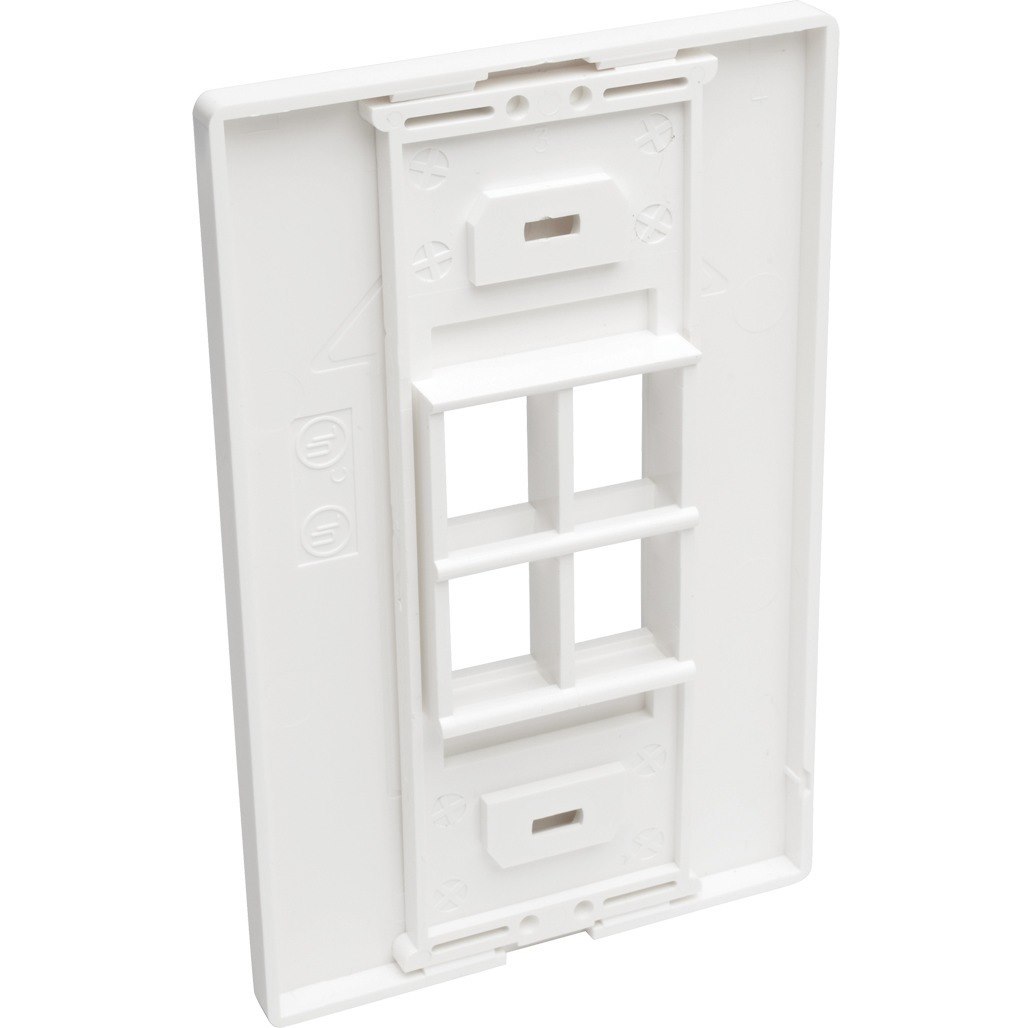 Tripp Lite by Eaton 4-Port Keystone Single-Gang Faceplate, White, TAA