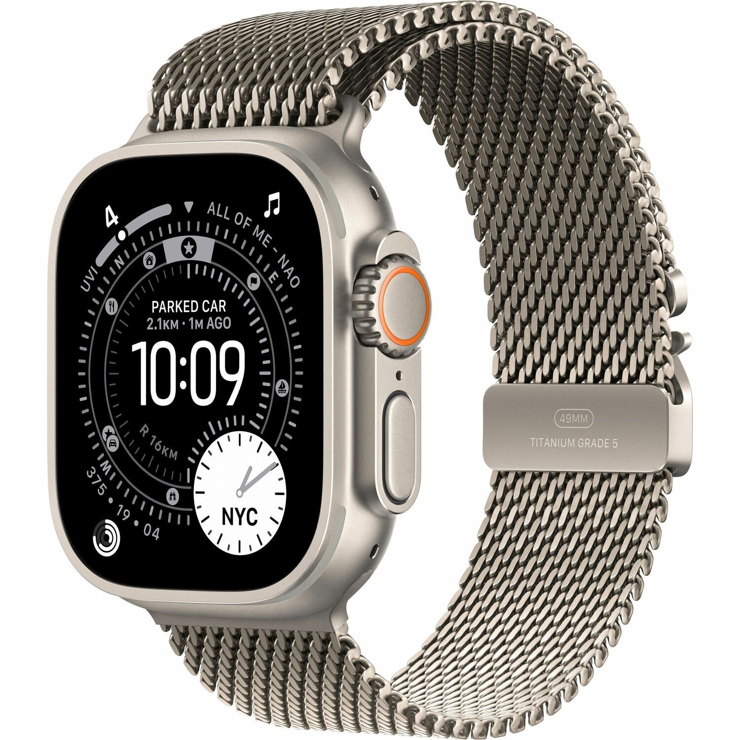 Apple Watch Ultra 3 Smart Watch - 49 mm Case Height - 44 mm Case Width - Natural Case Color - Natural Band Color - Titanium Case Material - Titanium Band Material - Wireless LAN - 4G - LTE
