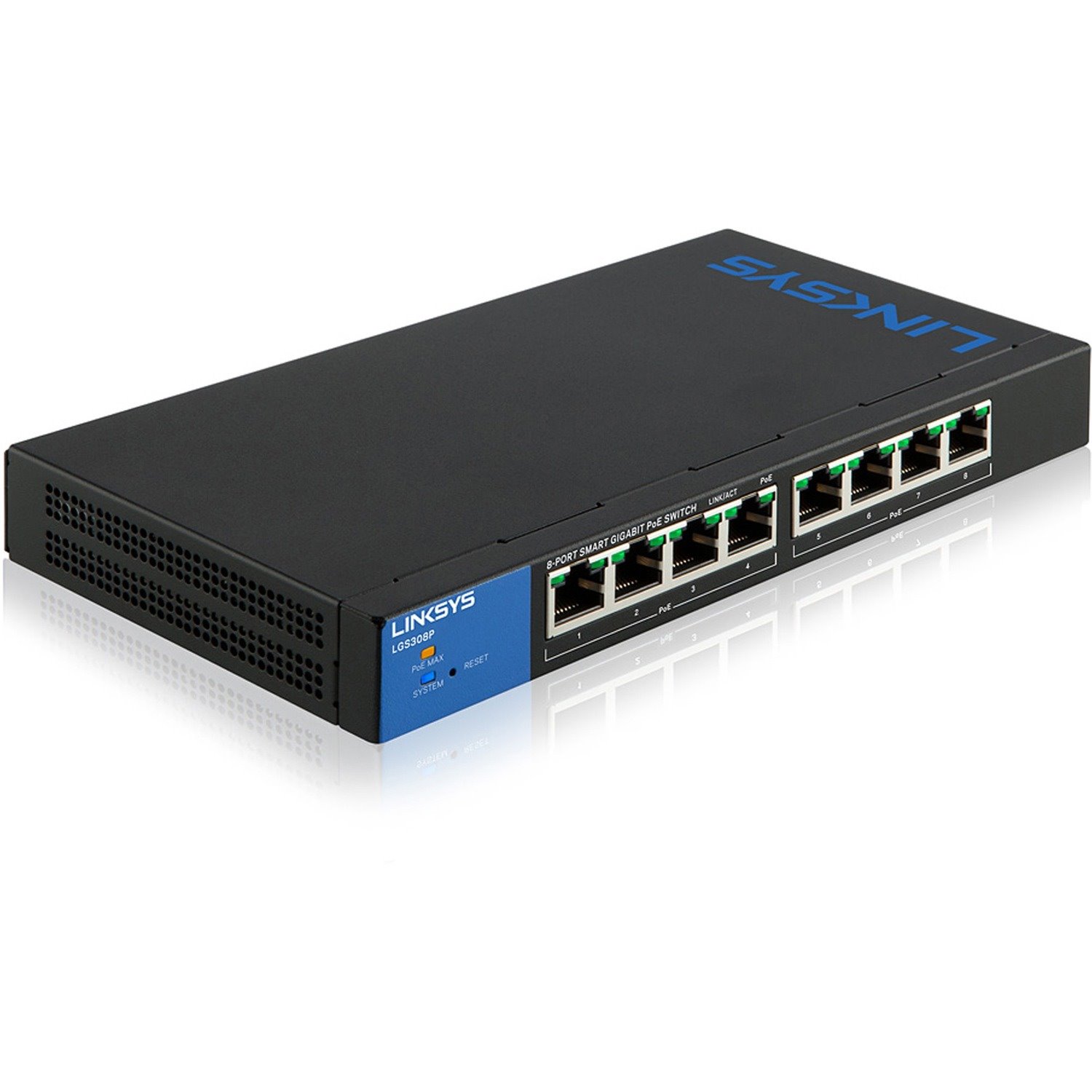 Linksys LGS308P 8-Port Business Smart Gigabit PoE+ Switch