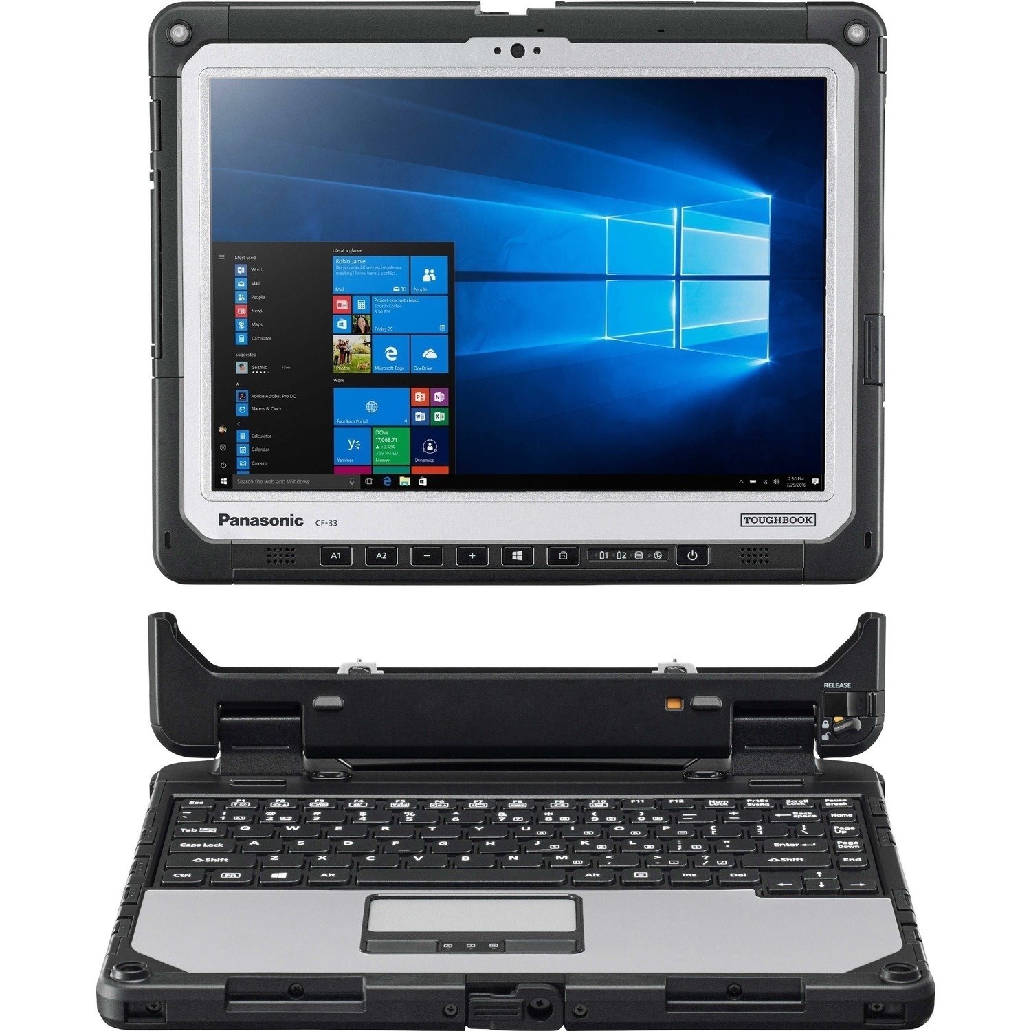 Panasonic TOUGHBOOK CF-33 CF-335Z01DAM 12" Touchscreen Rugged Detachable 2 in 1 Notebook - QHD - Intel Core i7 12th Gen i7-1270P - vPro Technology - 16 GB - 512 GB SSD