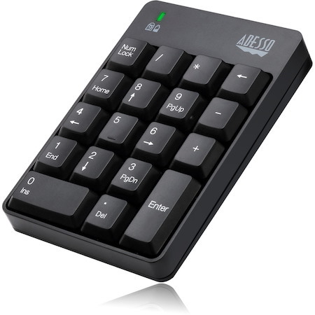 Adesso WKB-6010UB Keypad - Wireless Connectivity - USB Interface - English (US) - Black