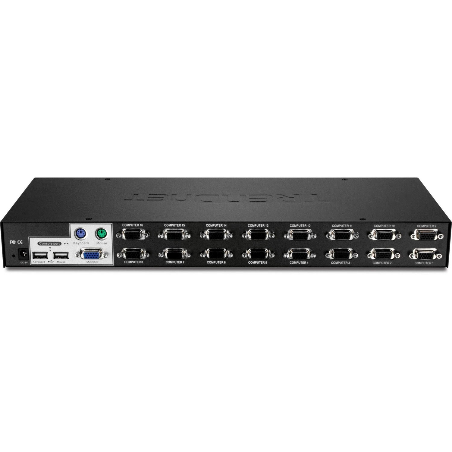 TRENDnet 16-Port Rack Mount USB KVM Switch, VGA and USB Connection, Supports USB and PS/2, Auto-Scan, Device Monitoring, Audible Feedback, Plug and Play, Hot Pluggable, Rack Mountable, Black, TK-1603R