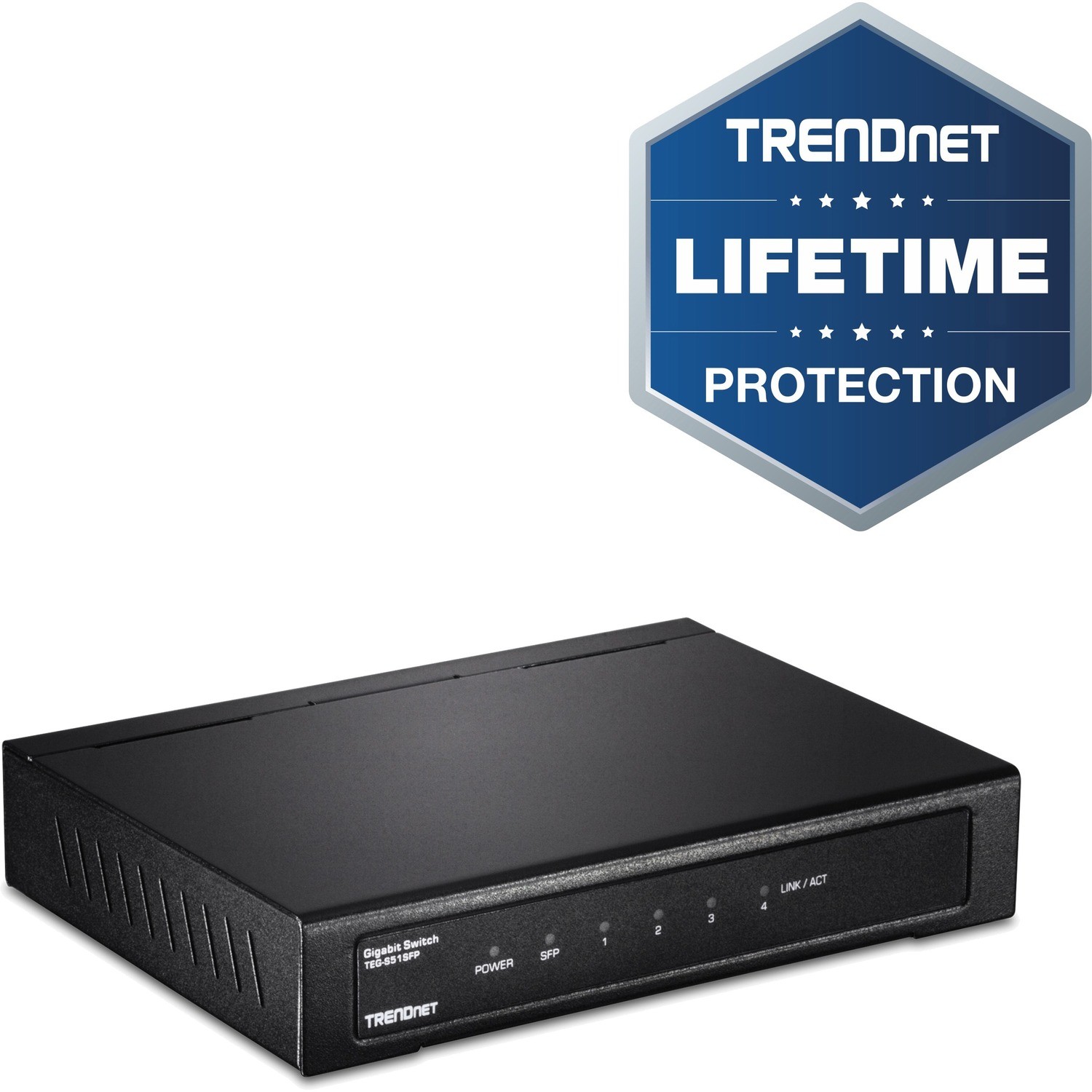 TRENDnet TEG-S51SFP 5 Ports Ethernet Switch - Gigabit Ethernet - 1000Base-T, 1000Base-X