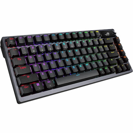 Asus ROG Azoth Gaming Keyboard - Wired/Wireless Connectivity - USB 2.0 Interface - RGB LED - Black