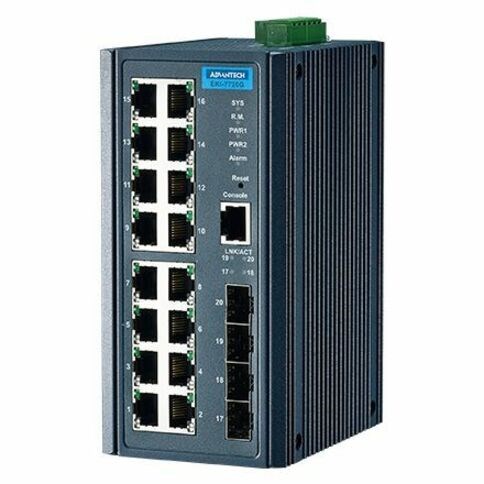 Advantech 16GE+4G SFP Port Gigabit Managed Redundant Industrial Switch
