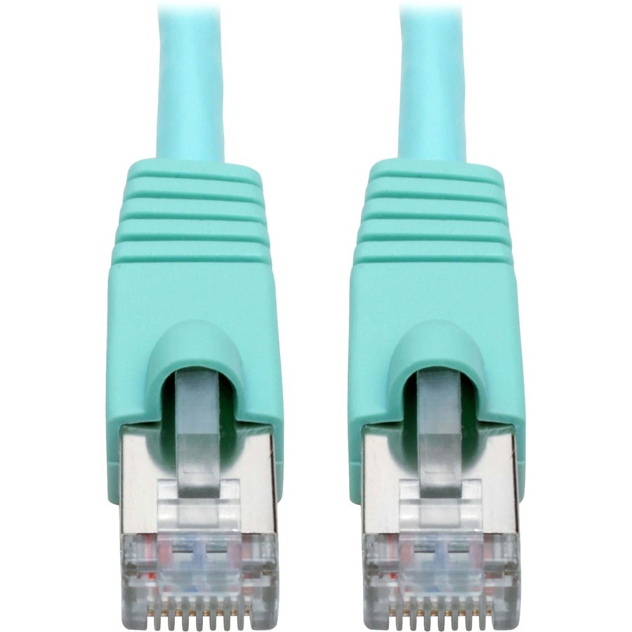 Eaton Tripp Lite Series Cat6a 10G Snagless Shielded STP Ethernet Cable (RJ45 M/M), PoE, Aqua, 30 ft. (9.14 m)