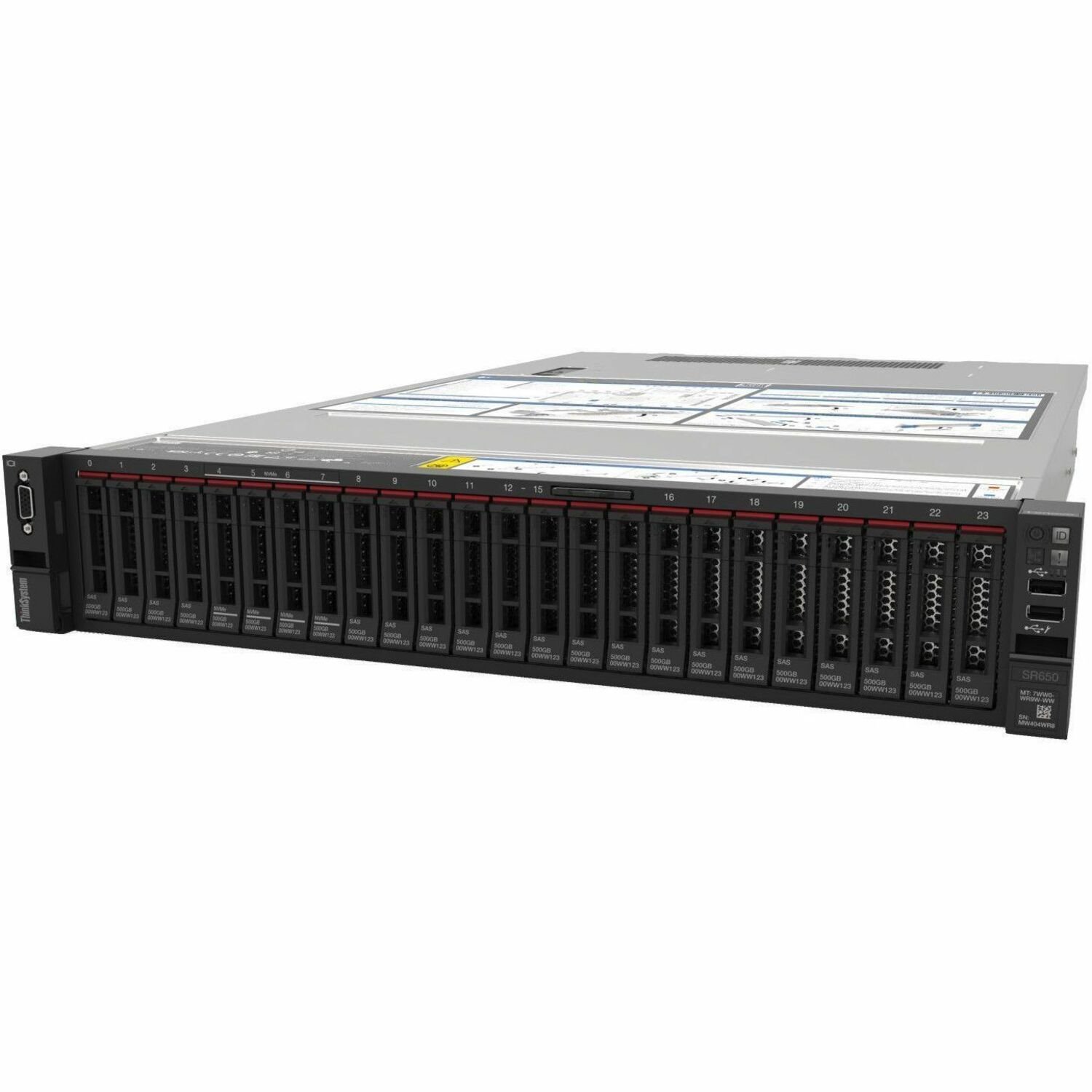 Lenovo ThinkSystem SR650 V2 7Z73A06REA 2U Rack Server - 1 Xeon Silver 4310 2.10 GHz - 32 GB RAM - Serial ATA Controller