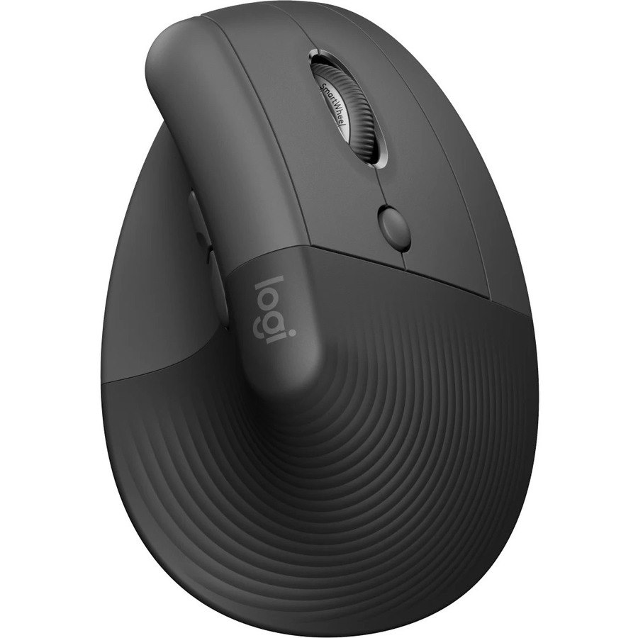 Logitech Lift Vertical Ergonomic Mouse, Wireless, Bluetooth or Logi Bolt USB receiver, Quiet clicks, 4 buttons, Graphite