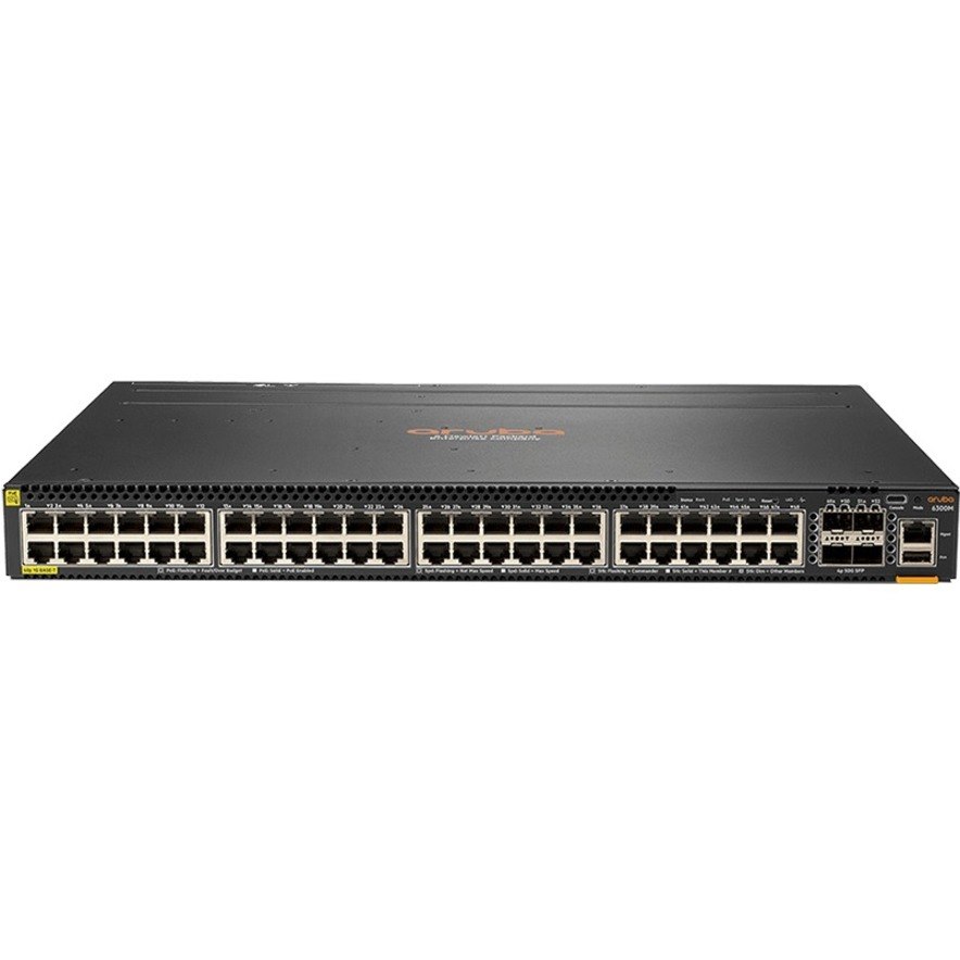 HPE 6300M 48-port 1GbE Class 4 PoE and 4-port SFP56 Switch