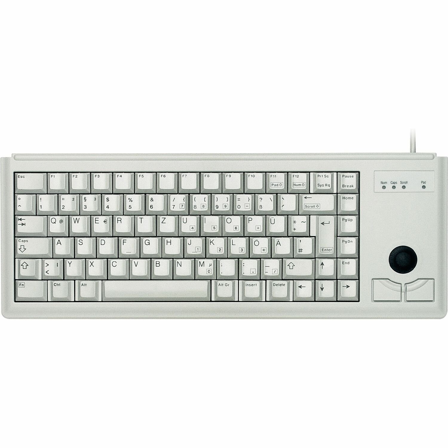 CHERRY G84-4400 Keyboard - Cable Connectivity - USB Interface - Trackball - German - Light Grey