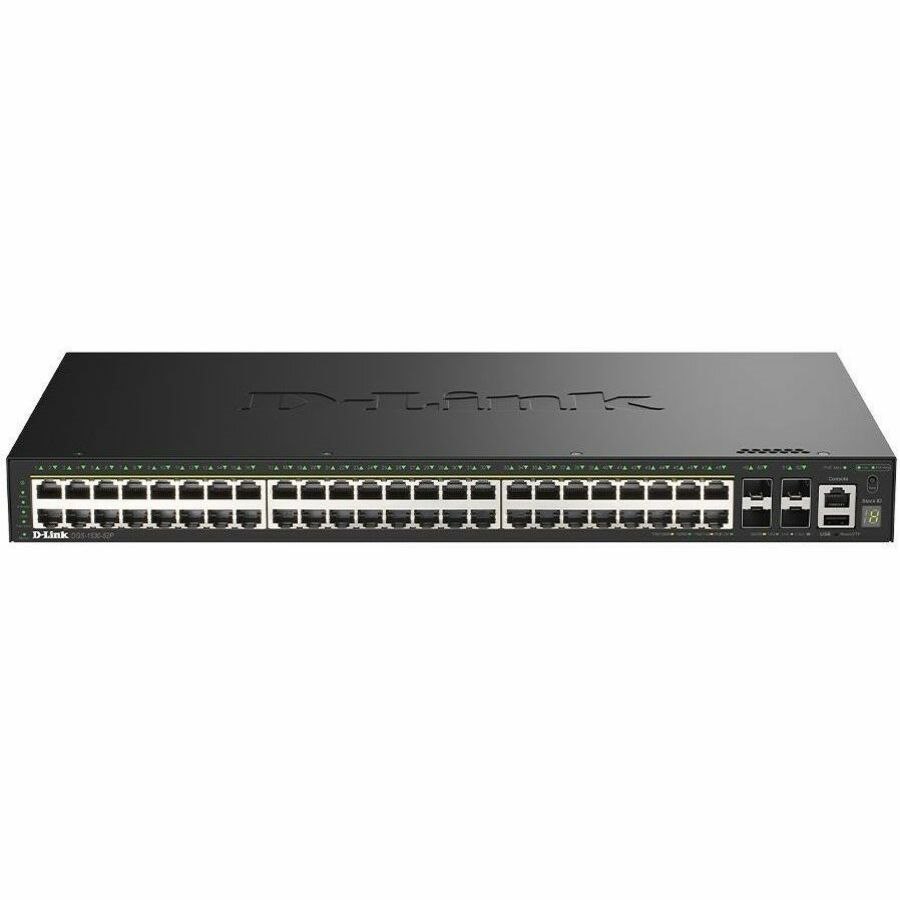 D-Link DGS-1530-52P, 52-Port Stackable Smart Switch With 48 (1G) PoE+, 4 (10G) SFP+ And 370W Power Budget Ports