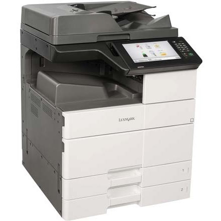 Lexmark MX MX910DE Laser Multifunction Printer-Monochrome-Copier/Fax/Scanner-45 ppm Mono Print-1200x1200 Print-Automatic Duplex Print-200000 Pages Monthly-1150 sheets Input-Color Scanner-600 Optical Scan-Monochrome Fax-Gigabit Ethernet Ethernet