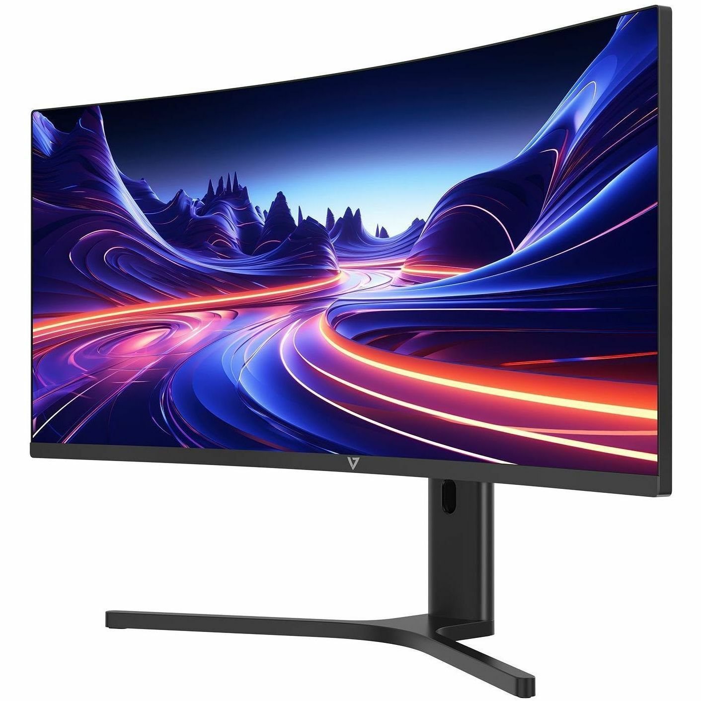 V7 L340WQ-HAS-E 34" Class UW-QHD Curved Screen LCD Monitor - 21:9 - Black