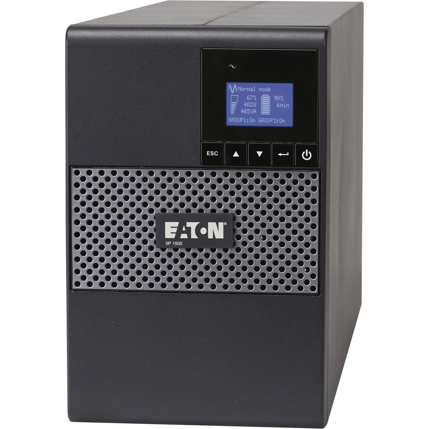 Eaton 5P 1440VA 1100W 120V Line-Interactive UPS, 5-15P, 8x 5-15R Outlets, True Sine Wave, Cybersecure Network Card Option, Tower