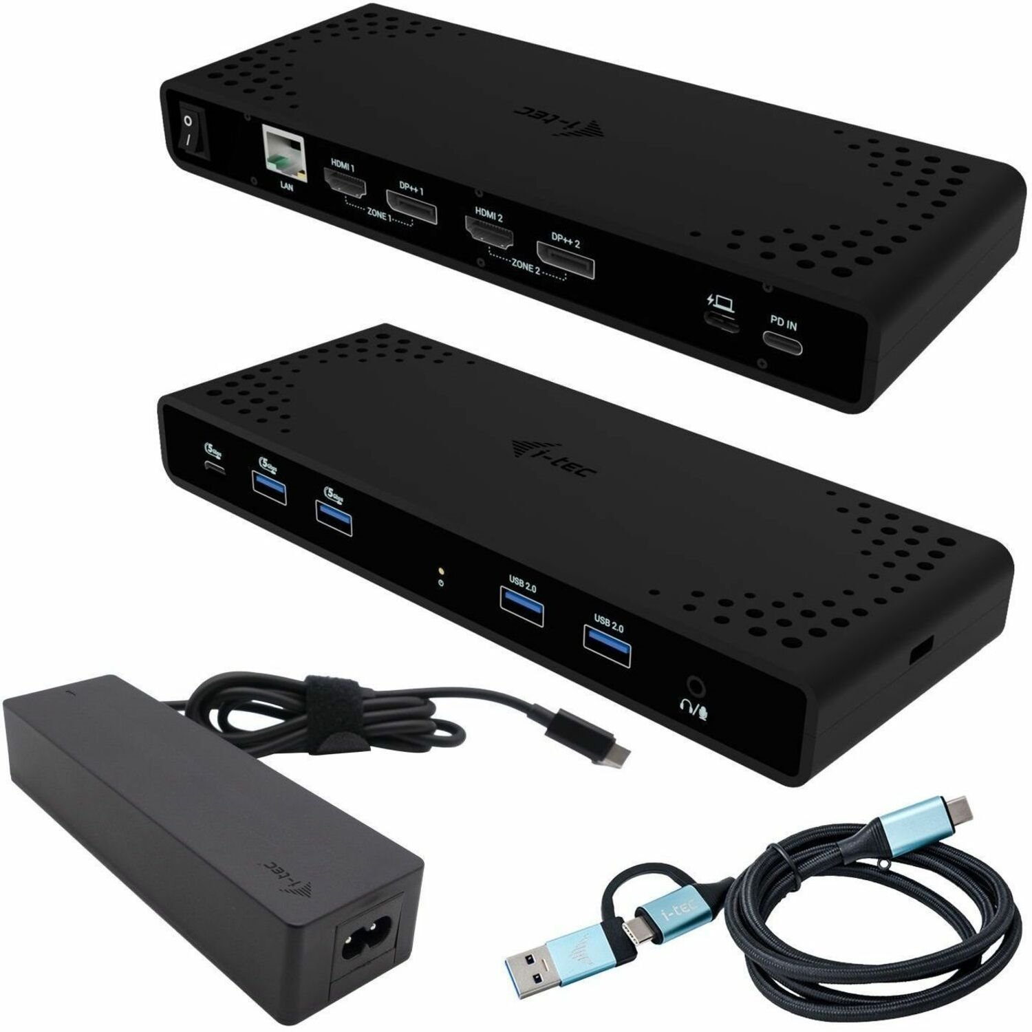 i-tec USB Type C Dockingstation voor Monitor, Smartphone, Microfoon, Notebook, Tablet - Oplaadmogelijkheid - 100 W