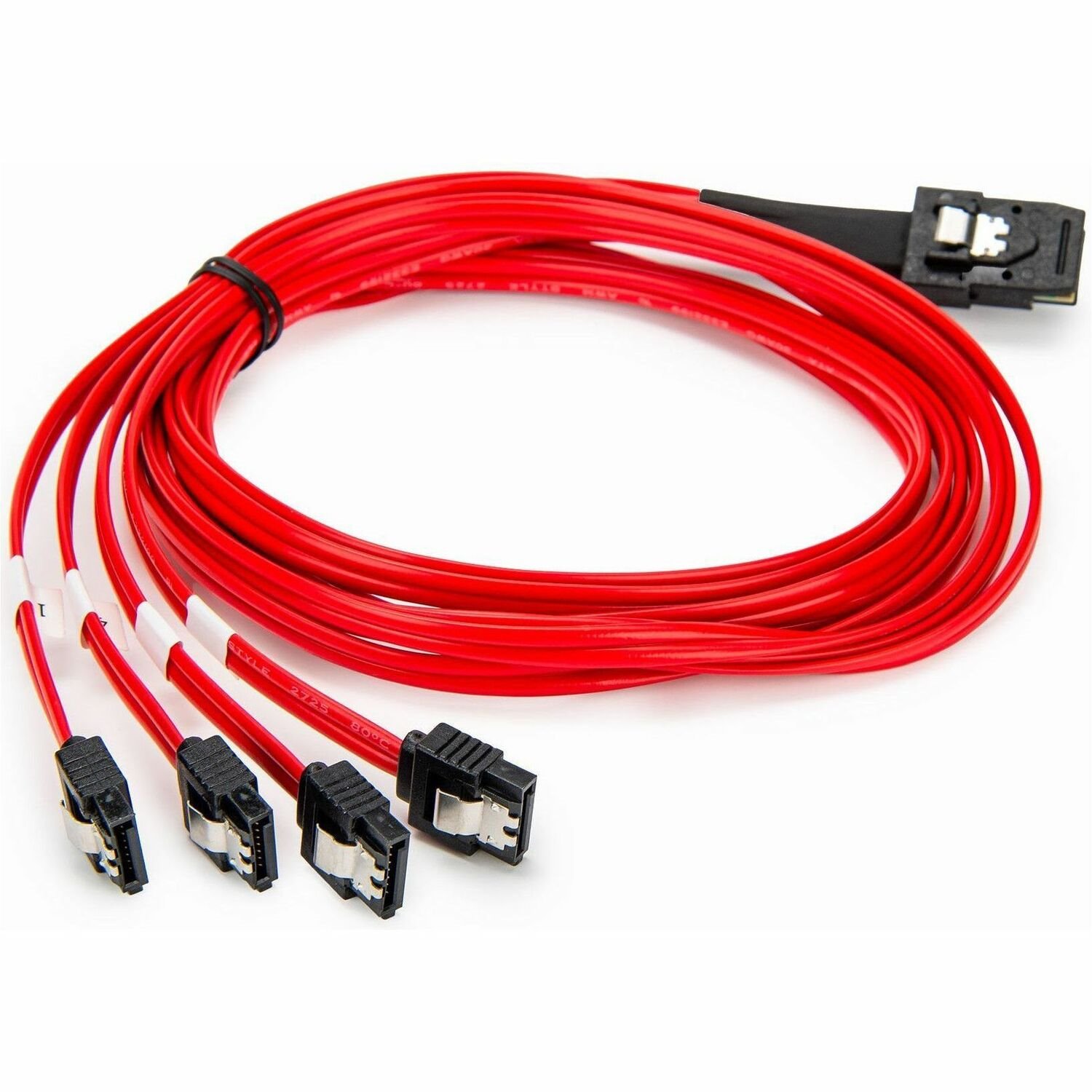 Rocstor 1m Serial Attached SCSI SAS Cable - SFF-8087 to 4x Latching SATA