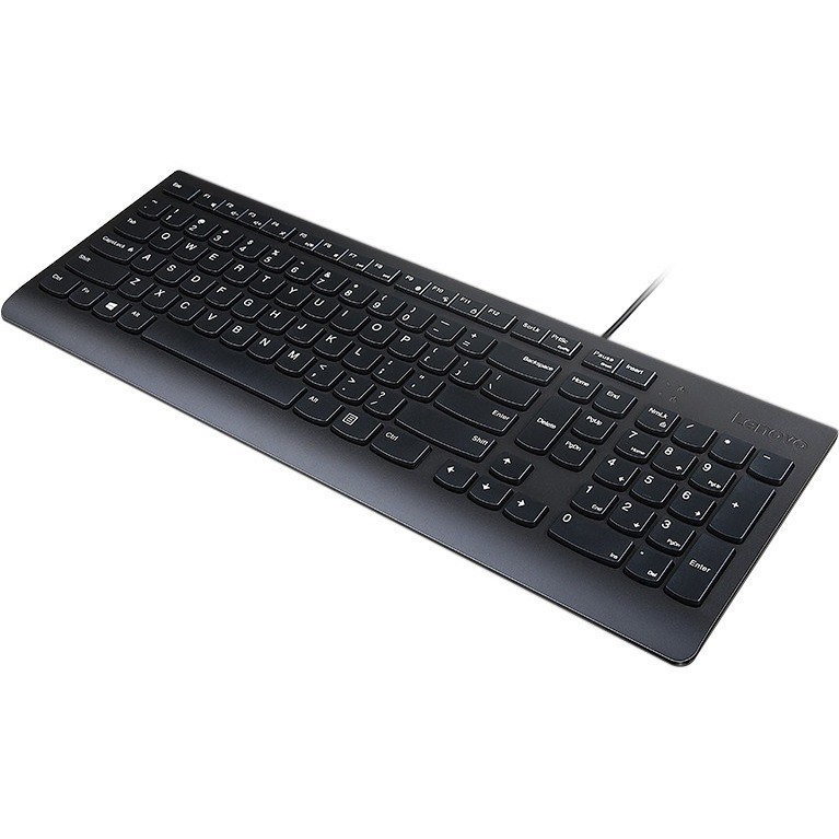 Lenovo Essential Keyboard - Cable Connectivity - USB Type A Interface - English (US) - Black