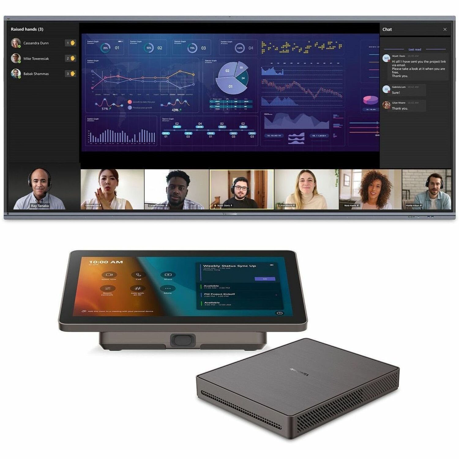 ViewSonic IFP105S-MTR - TeamJoin Microsoft Teams Room Bundle 105 Inch 5K Interactive Display, Mini-PC, 10.1 Inch Touch Console