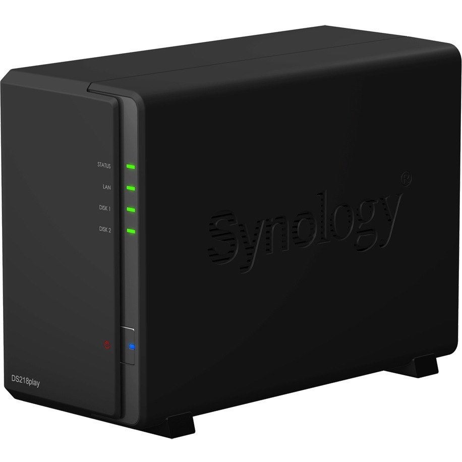Synology DiskStation DS218play 2 x Total Bays SAN/NAS Storage System Quad-core (4 Core) 1.40 GHz - 1 GB RAM - DDR4 SDRAM Desktop