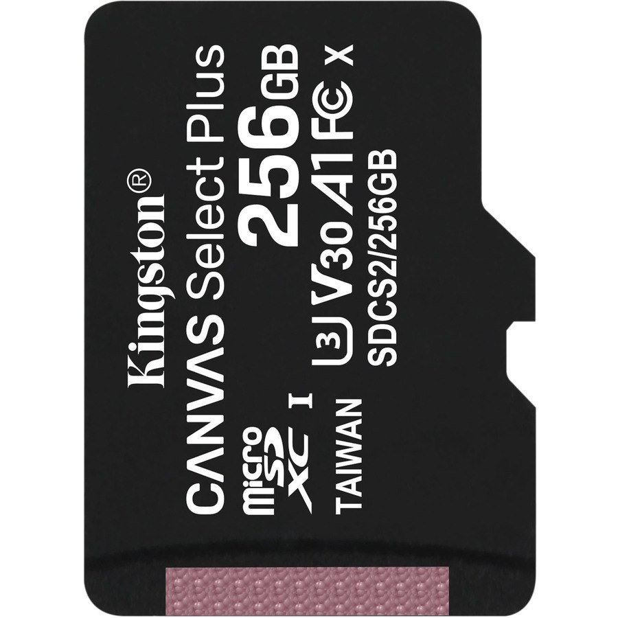 Kingston Canvas Select Plus SDCS2 256 GB Class 10/UHS-I (U3) microSDXC - 1