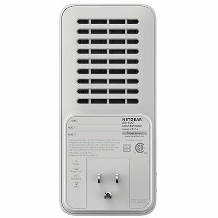 Netgear EAX11 Dual Band Wi-Fi 6 IEEE 802.11 a/b/g/n/ac/ax/k/i 1.60 Gbit/s Wireless Range Extender - Indoor