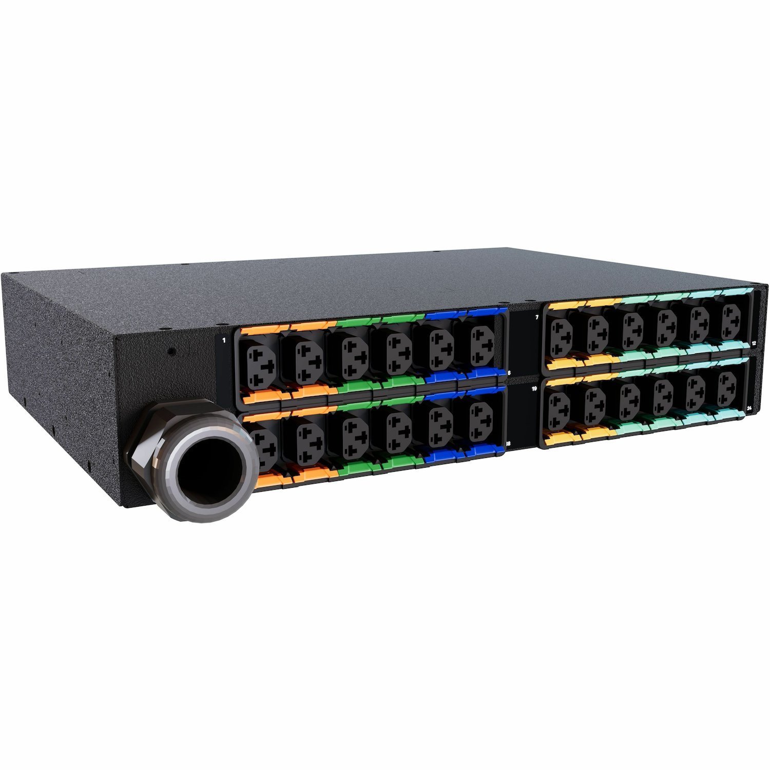 Vertiv PowerIT VP1U62A1 Basic High Density rPDU, Horizontal, Three Phase, 24 Combination C13/C19 Outlets, 60/63A, 240/415V WYE, 2U