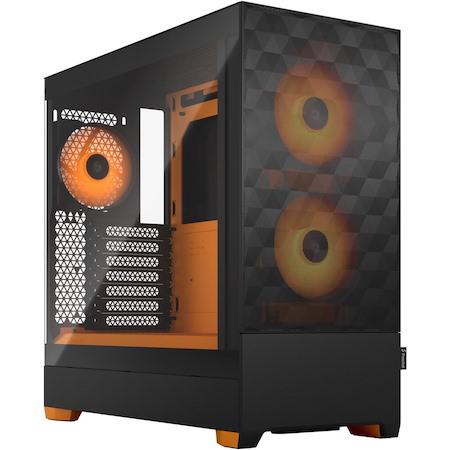 Fractal Design Pop Air RGB Computer Case - Mini ITX, Mini ATX, ATX Motherboard Supported - Tower - Steel, Tempered Glass - Orange