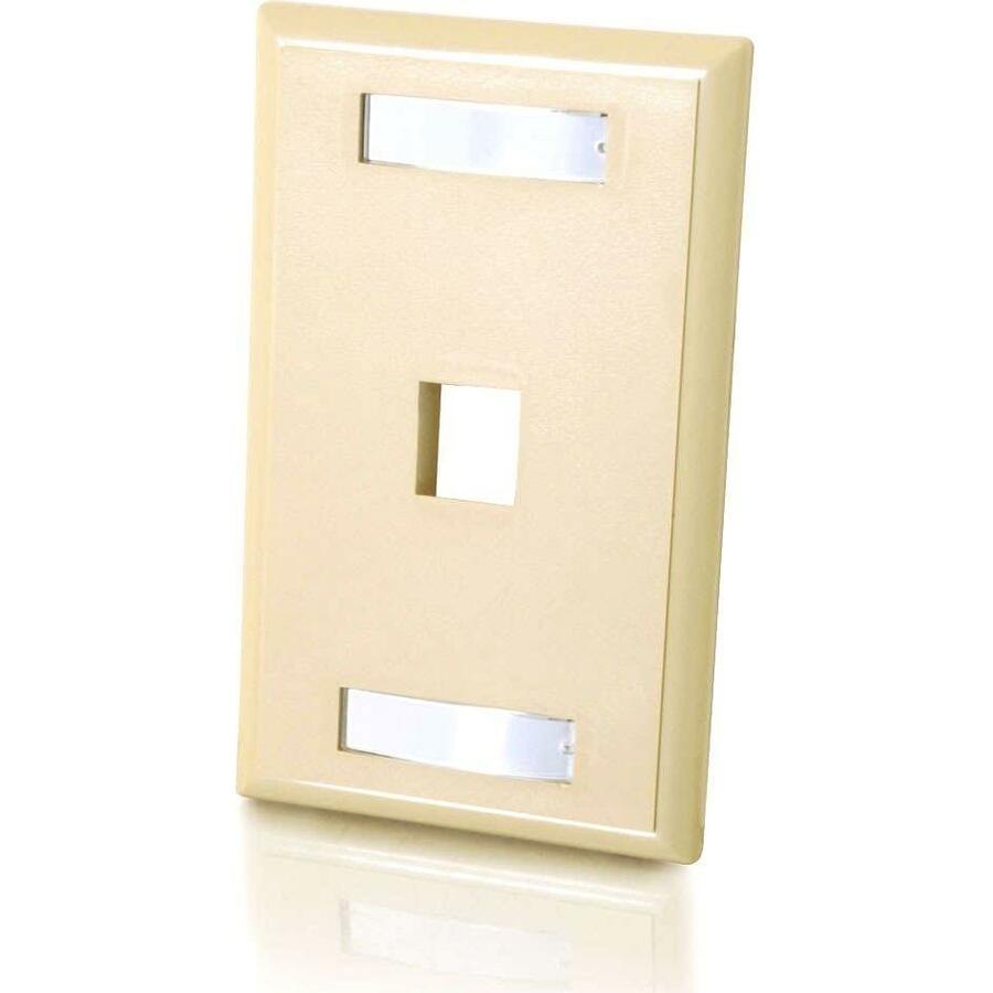 C2G 1-Port Single Gang Multimedia Keystone Wall Plate - Ivory