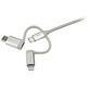 StarTech.com 1m USB Multi Charging Cable - Braided - Apple MFi Certified - USB 2.0 - Charge 1x device at a time - For USB-C or Lightning devices attach the corresponding connector of the cable to the Micro-USB connector and plug into your device - For Micro-USB devices plug the middle connector into your device